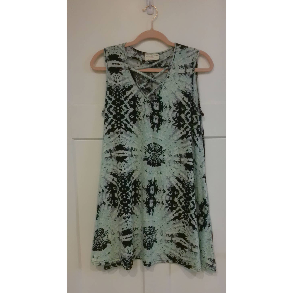Bobbie Brooks Ladies Green Print Flared Dress Size M